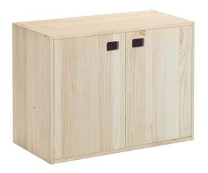 Astigarraga Kit Line Armario Almacenaje Dinamic 2 Puertas y 3 Baldas, Madera Pino - 53,5x70,8x33cm