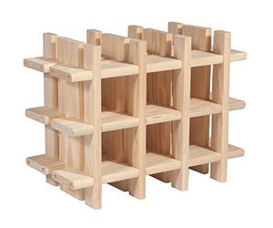 Astigarraga Kit Line Botellero Modular Rioja para 9 Botellas, Madera Maciza Pino - 32,5x43x22 cm