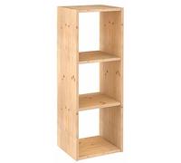 Astigarraga Kit Line Estantería Modular 3 Cubos Dinamic, Madera Maciza Pino - 105,4x36,2x33 cm
