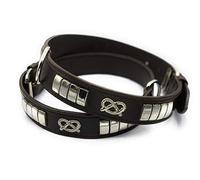 Astile Dog Gear Staffordshire Bull Terrier - Collar de cuero con nudo clásico y tachuelas en negro, marrón, marrón (longitud total del cuello, 22 pulgadas, marrón)