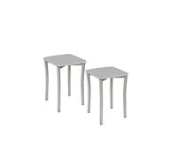 ASTIMESA Dos Taburetes de Cocina Patas diseño Redondas y Asiento Polipiel Gris