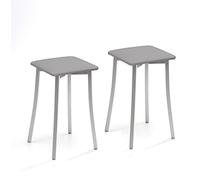 ASTIMESA Dos Taburetes de Cocina Patas diseño y Polipiel Gris, Altura de Asiento 45 cms.