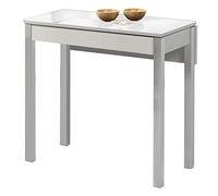 ASTIMESA Mesa de Cocina con Ala Caída de Cristal Blanco 50x90cm