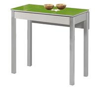 ASTIMESA Mesa de Cocina con Ala Caída de Cristal Verde 50x90cm