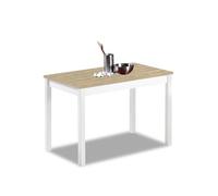 ASTIMESA - Mesa de Cocina con Tapa laminada Color Roble Claro- Estructura Blanca- Ideal para Cocinas Pequeñas y Decoración Minimalista - Práctica para Organizar Espacios - Medidas: 100 cm x 60 cm.
