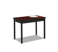 ASTIMESA - Mesa de Cocina Extensible con Alas - Estructura de Aluminio con Tapa Cristal Burdeos y alas texturado en Color Aluminio - Mesa Cerrada: 90 x 50 cm. Mesa extendida: 140 x 50 cm.