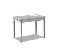 ASTIMESA - Mesa de Cocina Extensible con Alas - Estructura de Aluminio con Tapa laminada Gris y alas a Juego - Mesa Cerrada: 90 x 50 cm. Mesa extendida: 140 x 50 cm.