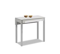ASTIMESA - Mesa de Cocina Extensible con Cajón y ala Caída - Estructura de Aluminio - Color Gris - Ideal para Espacios Pequeños - Mesa Extensible de 90 x 50 cm a 90 x 70 cm