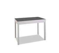 ASTIMESA - Mesa de Cocina Fija - Alto 92 cm - Estructura Aluminio con Tapa Cristal Color Grafito - Ideal para Espacios Pequeños - Medidas 90 x 50 x 92 cm