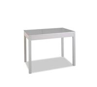 ASTIMESA - Mesa de Cocina Fija - Alto 92 cm - Estructura Aluminio con Tapa Cristal Color Gris - Ideal para Espacios Pequeños - Medidas 90 x 50 x 92 cm