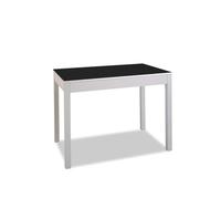 ASTIMESA - Mesa de Cocina Fija - Alto 92 cm - Estructura Aluminio con Tapa Cristal Color Negro - Ideal para Espacios Pequeños - Medidas 90 x 50 x 92 cm