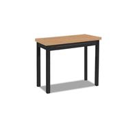 ASTIMESA - Mesa de Cocina Tipo Libro con Tapa de Madera Laminada en Color Amazona - Estructura Madera Laminada Negra - Ideal para Espacios Pequeños - Mesa Extensible de 80 x 40 cm a 80 x 80 cm