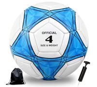 Astis Championsleague Ball, Regular 5 Tamaño, Balón de Fútbol para Niños y Juventud y Adultos Tamaño, Aficionados del Fútbol Artículo Amantes del Regalo de Cumpleaños Juego (Azul Blanco, N° 4)