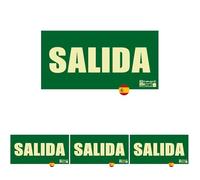 Astlight Señal Salida de Emergencia Homologada 320x160 mm | Cartel de Salida Fotoluminiscente Homologada | Señal Indicativa de Salida de Emergencia Fotoluminiscente (Paquete de 4)