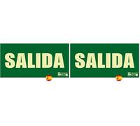 Astlight Señal Salida de Emergencia Homologada 320x160 mm | Cartel de Salida Fotoluminiscente Homologada | Señal Indicativa de Salida de Emergencia Fotoluminiscente (Paquete de 2)