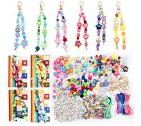 ASTNIC 618 Piezas Kit para Hacer Llaveros Personalizados, Manualidades Adultos, Llavero, Abalorios para Hacer Pulseras, Beads, Colgante de Bolso Cordón de Movil Set DIY, Regalos Originales para Mujer