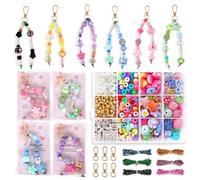 ASTNIC 884 Piezas Kit para Hacer Llaveros Personalizados, Abaorios para Hacer Pulseras, Manualidades Adultos, Llavero, Beads, Regalos Originales para Mujer, Charm Bolso Muje Y Moviles Charm, Set DIY