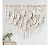 ASTNIC Tapiz de macramé para colgar en la pared, gran tapiz bohemio con borlas trenzadas, hecho a mano, decoración artística de pared para dormitorio, sala de estar, apartamento