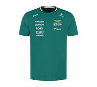 Aston Martin F1 2025 Camiseta del Equipo Kids | Impresión trasera '18' de Lance Stroll, Impresión de la firma de Lance Stroll en la parte delantera