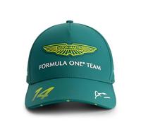 Aston Martin F1 2025 Gorra del Equipo Fernando Alonso | Edición Especial, Gorra de ala curvada como la que usó Lewis Hamilton en el GP de Gran, Producto oficial con licencia