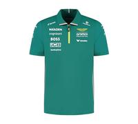 Aston Martin F1 2025 Polo del Equipo para Hombre | Estampados gráficos y emblema del GP de Montreal, Logotipo de PUMA en la manga, Cuello redondo, Camiseta de manga corta