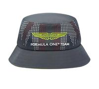 Aston Martin F1, sombrero de pescador Silverstone 2024, edición especial, tamaño adulto, logotipos del equipo y patrocinador, producto oficial. Gris, gris, Talla única