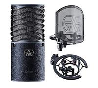 Aston Microphones Origin - Juego de micrófono condensador cardioide de diafragma grande y alto rendimiento con filtro antipop y soporte antigolpes Swiftshield, color negro