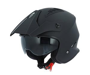 Astone Helmets - Casque de moto MINI CROSS monocolor - Casque jet au look enduro - Casque de moto look cross - casque de ville compact - matt black S