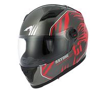 Astone Helmets - Casque intégral GT2 Graphic Predator - Casque idéal milieu urbain - Casque intégral en polycarbonate - Black/red L