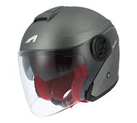 Astone Helmets - Casque jet DJ10-2 monocolor - Casque jet à écran long - Casque jet moderne en polycarbonate - Matt Titanium Grey L