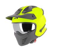 Astone Helmets - Elektron - Casco Jet de Moto - Casco Jet 4 en 1 - Casco Jet homologado - Carcasa de policarbonato Neon Yellow L
