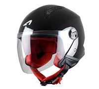 Astone Helmets - MINIJET monocolor - Casque jet - Casque jet urbain - Casque moto et scooter compact - Coque en polycarbonate - Black Gloss S