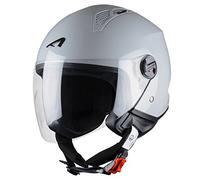 Astone Helmets - MINIJET monocolor- Casque jet - Casque jet urbain - Casque moto et scooter compact - Coque en polycarbonate - Light Grey Gloss M