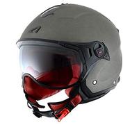 Astone Helmets - MINIJET S SPORT monocolor - Casque jet compact - Casque de moto look sport - Casque de scooter mixte - Casque en polycarbonate - Matt titanium S