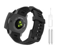 Astorgos 1Pack Sport Watch Band Compatible con Garmin Instinct Esports/Solar/Tactical/Tide Military Watch/Instinct 2 Sports GPS, Pulsera de Silicona Suave Reemplazo de la Correa, Negro
