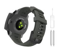 Astorgos 1Pack Sport Watch Band Compatible con Garmin Instinct Esports/Solar/Tactical/Tide Military Watch/Instinct 2 Sports GPS, Pulsera de Silicona Suave Reemplazo de la Correa, Ik-Gris