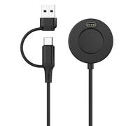 Astorgos 2-en-1 Cargador Compatible con Reloj Garmin, Negro Cable