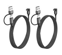 Astorgos 2 en 1 para Cargador, 3,3FT 2Pack, USB A/C Cable de Carga Compatible con Garmin Fenix 8/7/7X/6/5;Vivoactive 6/5/4;Venu 4/3/3S;Forerunner 970/965/955/945/570/265;Instinct 3/2/1;Tactix, Negro