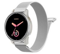 Astorgos 20mm Correa Metálica Compatible con Garmin vivoactive 6/5/3, Forerunner 570 42mm/55/245/645, Garmin Venu, Correa de Repuesto de Malla de Acero Inoxidable con Cierre Magnético, Plata