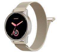 Astorgos 20mm Correa Metálica Compatible con Garmin vivoactive 6/5/3, Forerunner 570 42mm/55/245/645, Garmin Venu, Correa de Repuesto de Malla de Acero Inoxidable con Cierre Magnético,Dorado Champagne
