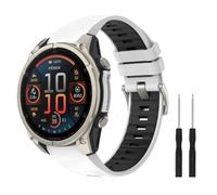 Astorgos 22 mm QuickFit Sports Band para Garmin Fenix 8/E 47 mm/Fenix 7/7 Pro/Fenix 6/6 Pro/Fenix 5/5 Plus/Forerunner 935 945 955 965, Correa de Recambio Transpirable, Botón Titanio/Blanco