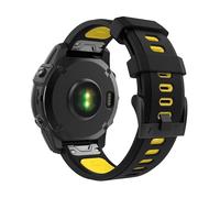 Astorgos 22mm Reloj Correa Compatible con Garmin Fenix 7/7 Pro/6/6 Pro/5/5 Plus/Forerunner 965/955/945/Instinct Solar/Instinct 2, Correa de Reloj de Liberación Rápida Deporte, Negro/Amarillo