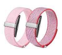 Astorgos 2Pack Correas de Nylon con Presillas Compatibles con Hume Health Band; Correa de Repuesto Suave Transpirable Ajustable para Hombre Mujer - Muñequera para Fitness Tracker,RosaBrillante+RosaPro