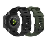 Astorgos 2Pack Sport Watch Band Compatible con Garmin Instinct Esports/Solar/Tactical/Tide Military Watch/Instinct 2 Sports GPS, Pulsera de Silicona Suave Reemplazo de la Correa, Negro + Verde Militar