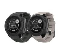 Astorgos 2Pack Sport Watch Band Compatible con Garmin Instinct Esports/Solar/Tactical/Tide Military Watch/Instinct 2 Sports GPS, Pulsera de Silicona Suave Reemplazo de la Correa, Grafito Gris/Cian