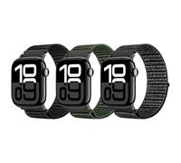 Astorgos 3Pack Correa deportiva de Nylon Compatible con Apple Watch Series 11/10 42mm, 9/8/7 41mm, SE3/SE2/SE/6/5/4 40mm, 3/2/1 38mm, Correa de Repuesto Banda Nylon Tejido Fino, Multicolor F