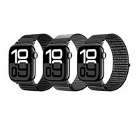 Astorgos 3Pack Correa Deportiva de Nylon Compatible con Apple Watch Ultra 2/Ultra 49mm, S10 46mm, 9/8/7 45mm, SE2/SE/6/5/4 44mm, 3/2/1 42mm, Correa de Repuesto Banda Nylon Tejido Fino, Multicolor B