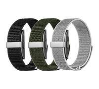 Astorgos 3Pack Correas de Nylon con Presillas Compatibles con Hume Health Band; Correa de Repuesto Suave Transpirable Ajustable para Hombre Mujer - Muñequera para Fitness Tracker,Negro+VerdeMtr+Concha