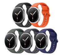 Astorgos 5 Pack Sport Band para Samsung Galaxy Watch 8 Band 40mm 44mm/Galaxy Watch 8 Classic 46mm, Correa de Repuesto de Silicona suave para Hombre Mujer, M/L, No+GriEp+VdMt+AzlMn+Nj