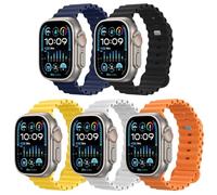 Astorgos 5Pack Correa Ocean Compatible con Apple Watch Ultra 3/2/1 49mm 46mm 45mm 44mm 42mm,Pulsera Deportiva de Silicona Suave de Repuesto para iWatch SE3/SE2/SE Series 11 10 9 8 7 6 5 4 3 2 1,MultiA
